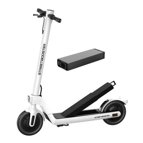E-Scooter STREETBOOSTER Sirius luna weiß - mit Straßenzulassung, Wechselakkusystem, 20 km/h, faltbar