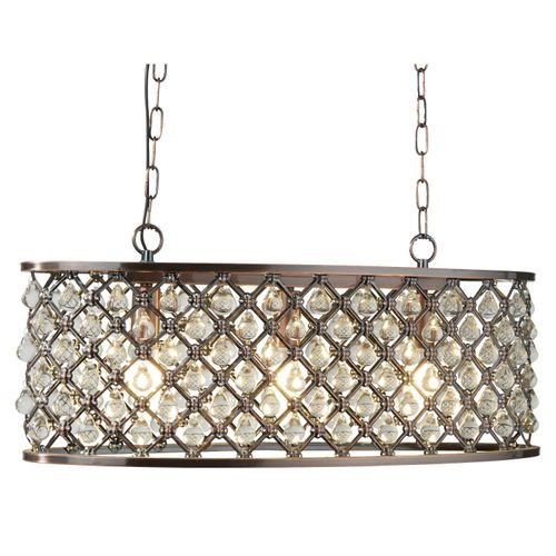 Hängeleuchte Metall H: max. 120 cm in Kupfer antik E14 3-flammig länglich Modern Hängelampe