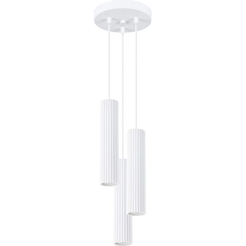 Hängeleuchte Aluminium 19,5 cm breit H: max. 108 cm Weiß GU10 3-flammig Modern Hängelampe