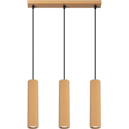 Hängeleuchte Aluminium GU10 H: max. 98 cm in Gold 3-flammig länglich Modern Hängelampe