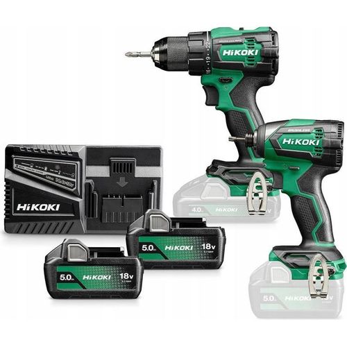 Hikoki 18V Kc18De Wbz (Ds18De + Wh18De) 2X5.0Ah Hsc Bohrmaschine/Schrauber + Schlagschrauber Set