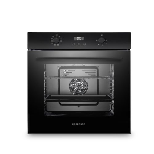 Backofen autark Einbau Herd Grill Heißluft LED Timer Ofen Schwarz Respekta