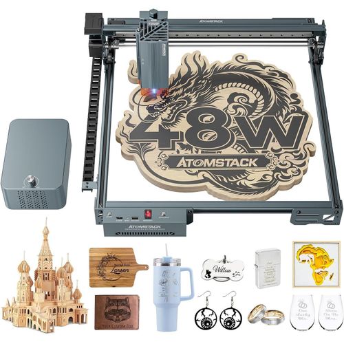 ATOMSTACK A40 PRO V2 Laser Gräviermaschine mit Air Assist, 40W/20W Schaltbare Leistung, mit Autofokus, 400 * 385mm für Holz/Acryl/Metall/Papier/Leder