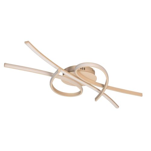 LED-Deckenlampe Biba, sandfarben, Länge 100 cm, Metall, CCT