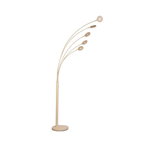 LED-Stehleuchte Dent, sandfarben Höhe 225 cm, CCT, 5-flg.