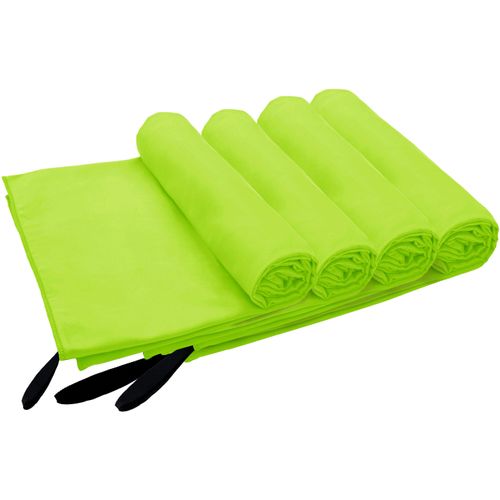 Handtuch MY HOME "Xavi, 4 Teile, ideal als Sporthandtuch, Reisehandtuch, Strandtuch", grün, B:40cm L:60cm, Microfaser, Mikrofaser, Handtücher (Packung), diverse Größen, sehr leicht, kompakt, schnelltrocknend, Mikrofaser