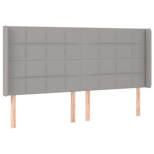 vidaXL Kopfteil mit Ohren Hellgrau 203x16x118/128 cm Stoff