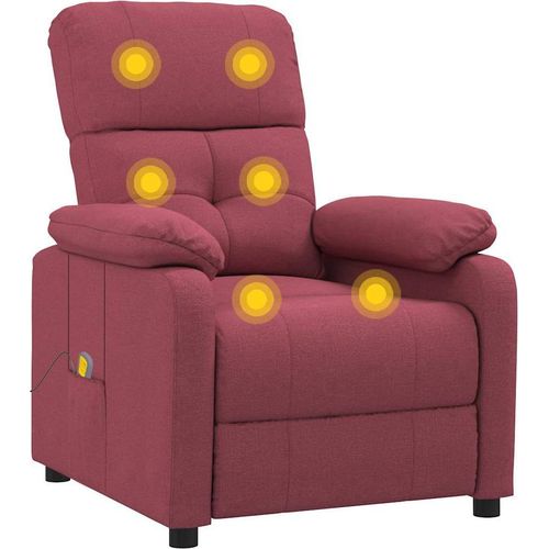 vidaXL Massagesessel Weinrot Stoff