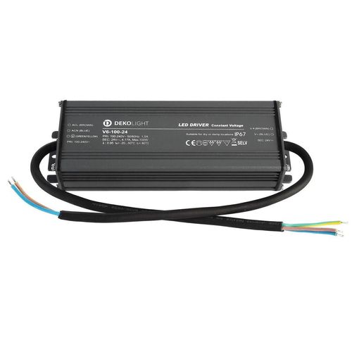 DEKO-LIGHT Netzgerät (CV, DC), IP, CV, V6-100-24, Spannungskonstant, 100.0 W, 100-240 V/AC, Ausgang (872094)