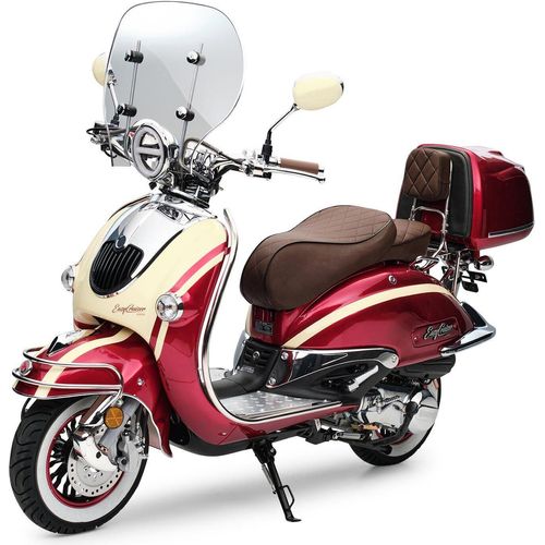 Motorroller Retro EasyCruiser Artemis Rot Beige 125 ccm Scooter Kraftradtrad