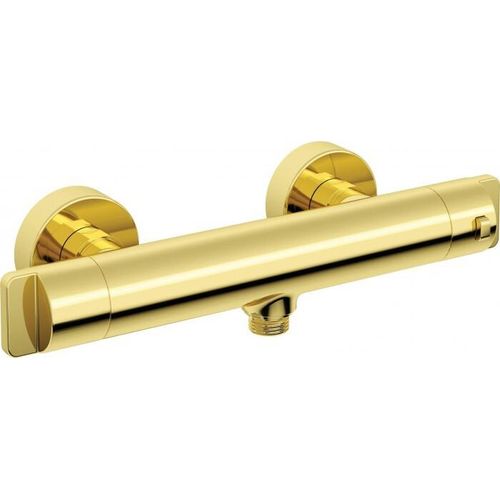 Duscharmatur, thermostatisch, Zweigriff, Gold
