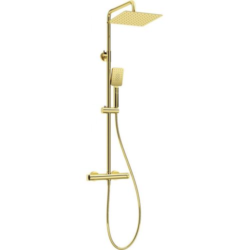 Duschsystem, mit Duscharmatur, thermostatisch Gold