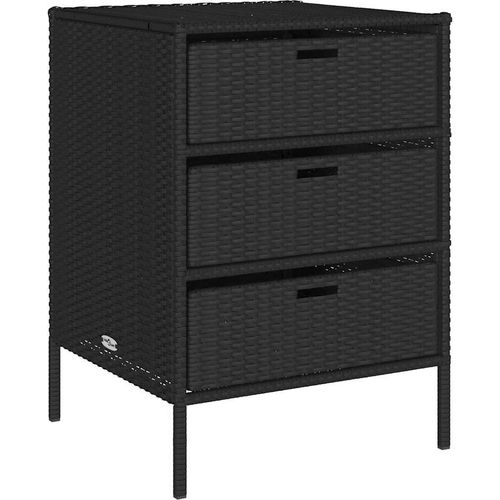 vidaXL Gartenschrank Schwarz 55x59x80 cm Poly Rattan