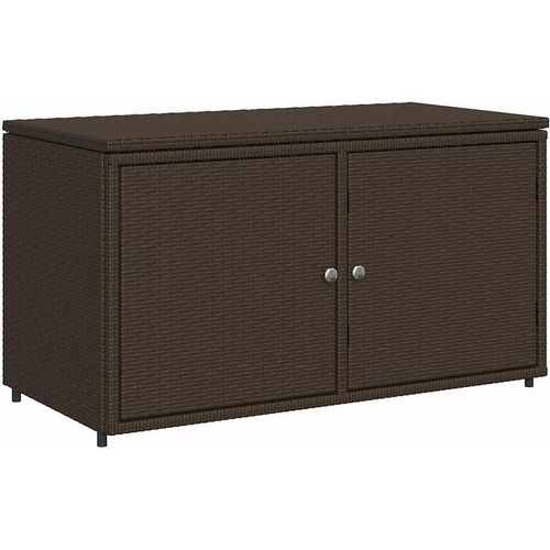 vidaXL Gartenschrank Braun 110x55x60,5 cm Poly Rattan