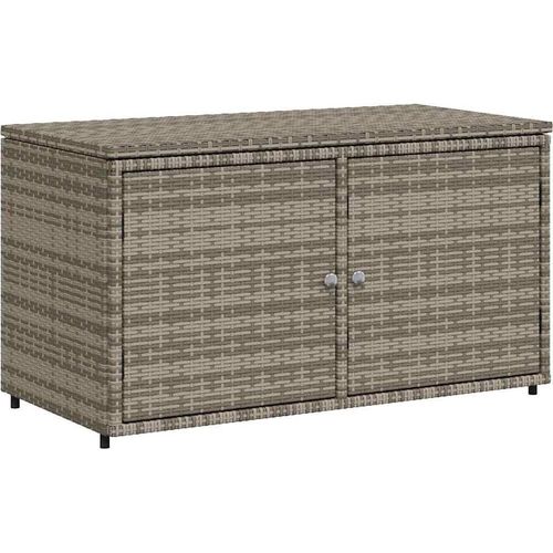vidaXL Gartenschrank Grau 110x55x60,5 cm Poly Rattan