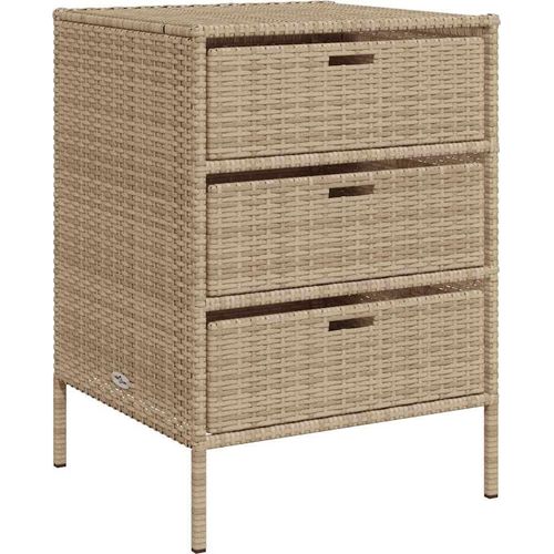 vidaXL Gartenschrank Beige 55x59x80 cm Poly Rattan