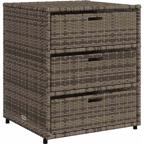 vidaXL Gartenschrank Grau 55x59x69 cm Poly Rattan