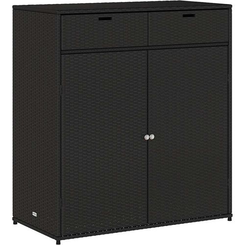 vidaXL Gartenschrank Schwarz 105x55x113 cm Poly Rattan