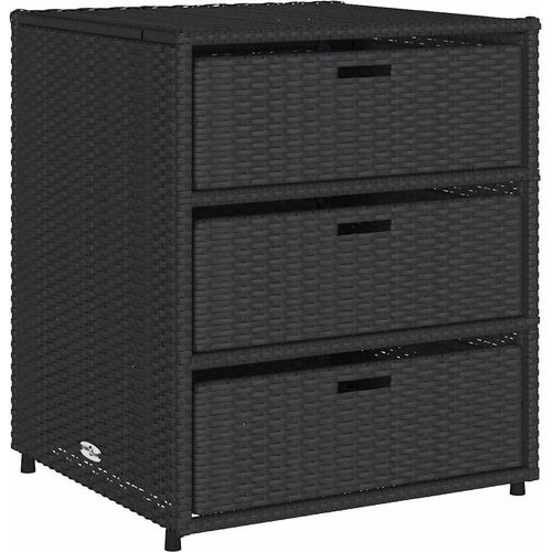 vidaXL Gartenschrank Schwarz 55x59x69 cm Poly Rattan