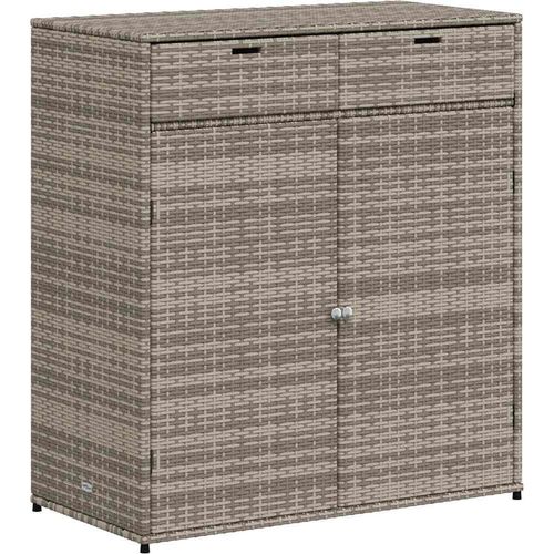 vidaXL Gartenschrank Grau 105x55x113 cm Poly Rattan