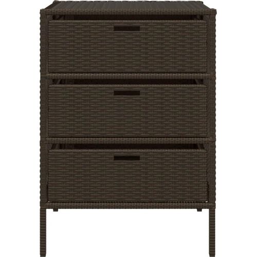 vidaXL Gartenschrank Braun 55x59x80 cm Poly Rattan