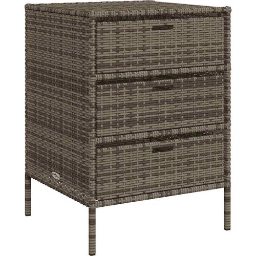 vidaXL Gartenschrank Grau 55x59x80 cm Poly Rattan