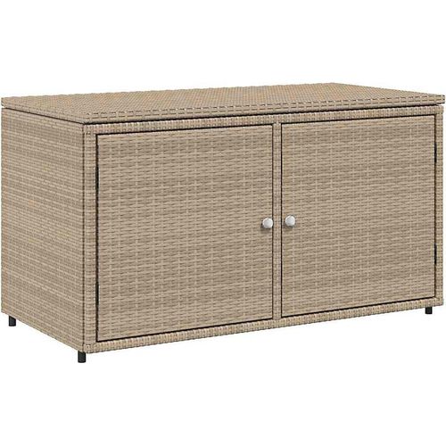 vidaXL Gartenschrank Beige 110x55x60,5 cm Poly Rattan