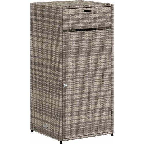 vidaXL Gartenschrank Grau 55x55x111 cm Poly Rattan