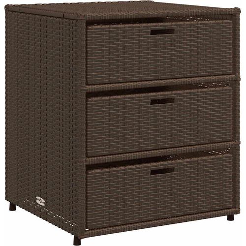 vidaXL Gartenschrank Braun 55x59x69 cm Poly Rattan
