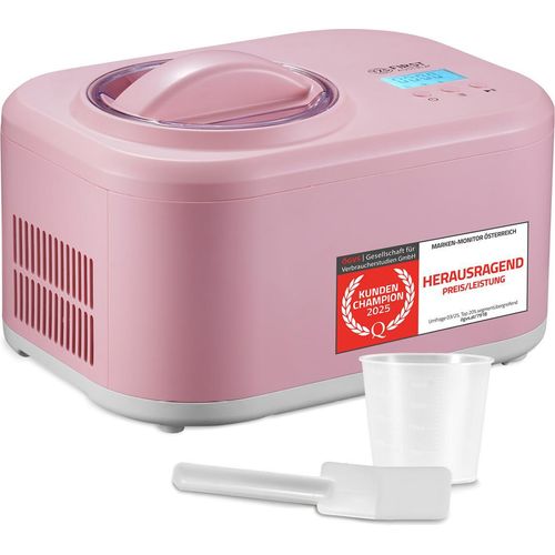 TZS First Austria - Eismaschine 1L mit Kompressor 3 in 1 - Ice Cream Maker 100W selbstkühlend für Frozen Joghurt, Sorbet & Eiscreme - Kleine Speiseeismaschine inkl. Rezeptheft, Messbecher & Spatel