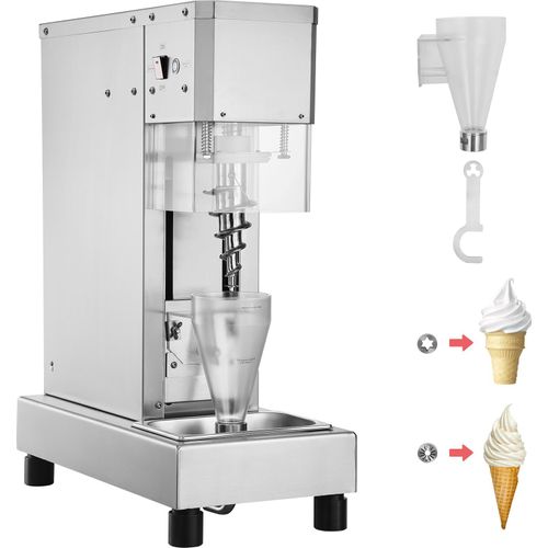 SucceBuy-Eiscreme-Mixer, 750 W Hochgeschwindigkeits-Eiscreme-Maschine, Mixer, Rührer, 1740 U/min. Eiscreme-Shaker aus Edelstahl 304 mit langem Griff und PC-Schutzschild