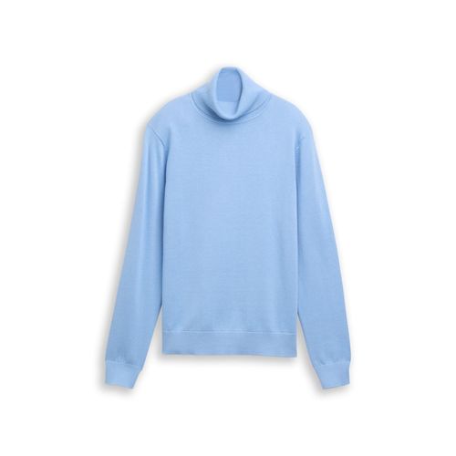 TOM TAILOR Damen Basic Rollkragenpullover, blau, Uni, Gr. XXXL