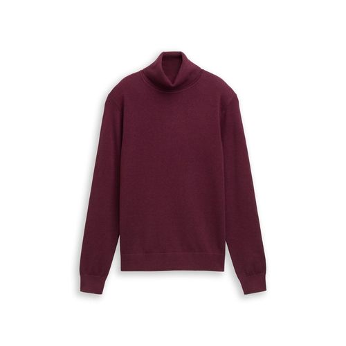 TOM TAILOR Damen Basic Rollkragenpullover, rot, Uni, Gr. XXL