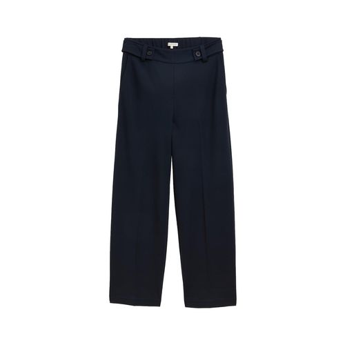 TOM TAILOR Damen Cropped TTMIA Straight Hose, blau, Uni, Gr. 38/28