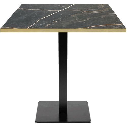 Tisch 70 x 70 cm – Mailand Modell Samas Marmor mit Messingkanten