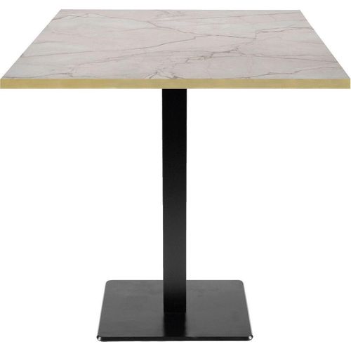 Tisch 70 x 70 cm – Mailänder Modell Yule aus Marmor mit Messingkanten