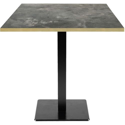 Tisch 70 x 70 cm – Modell Milan aus metallischem Stein mit Messingkanten