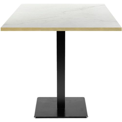 Tisch 70 x 70 cm – Modell Mailand aus Paros-Marmor mit Messingkanten
