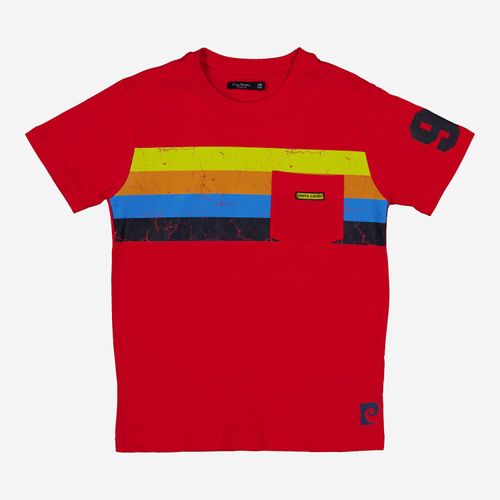 Rotes T-Shirt mit Streifenaufdruck