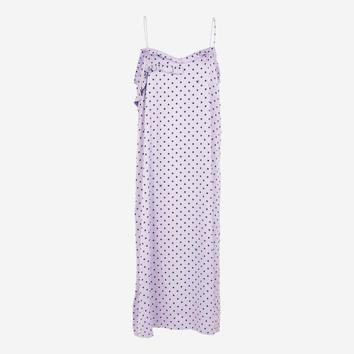 Violettes Midikleid mit Punktmuster