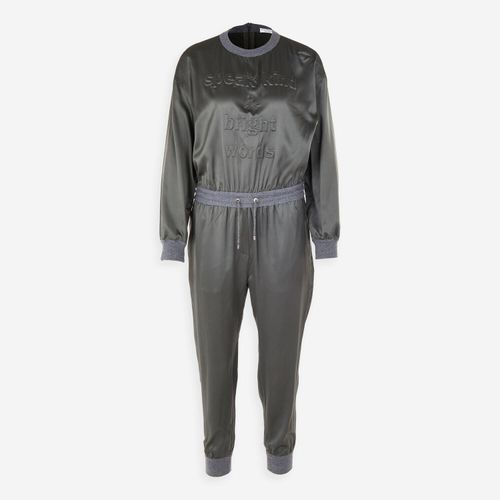 Grüner Jumpsuit aus Seidenmischung