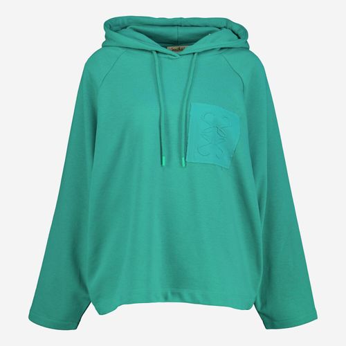 Grüner Kapuzenpullover mit Logo