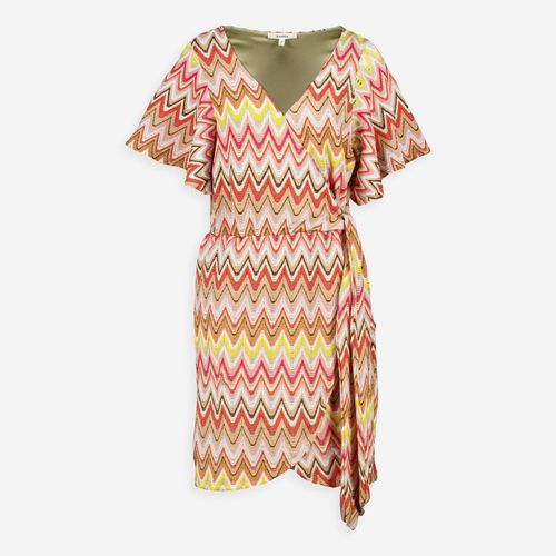 Mehrfarbiges Minikleid mit Zickzack-Muster