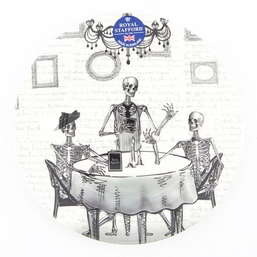 Creme-grauer Teller mit Motiv 21,5cm