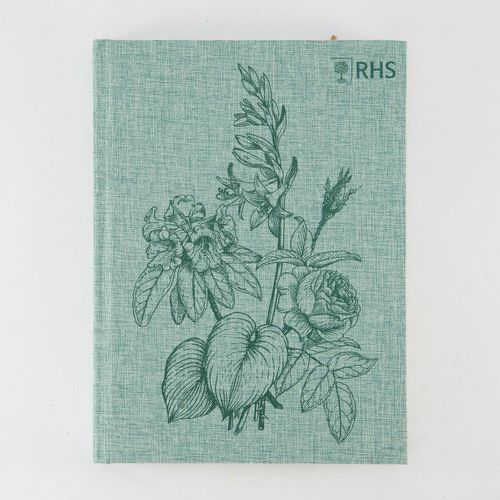 Grünes Skizzenbuch mit Blumenmotiv A5