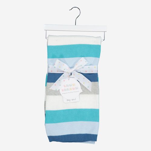 Mehrfarbige Babydecke mit Streifenmuster 70x90cm