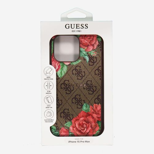 Braune Handyhülle mit Rosen und Monogrammen
