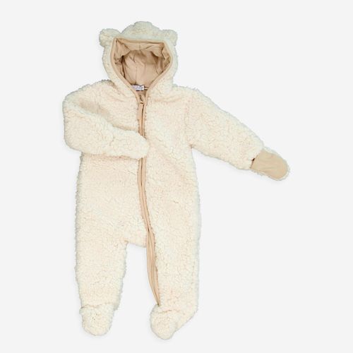 Beigefarbener Strampler aus Sherpa
