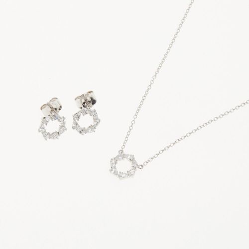2-teiliges Schmuckset aus Sterling Silber mit Zirkonia