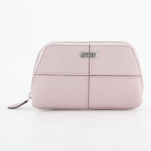 Lilafarbene Kosmetiktasche aus Leder